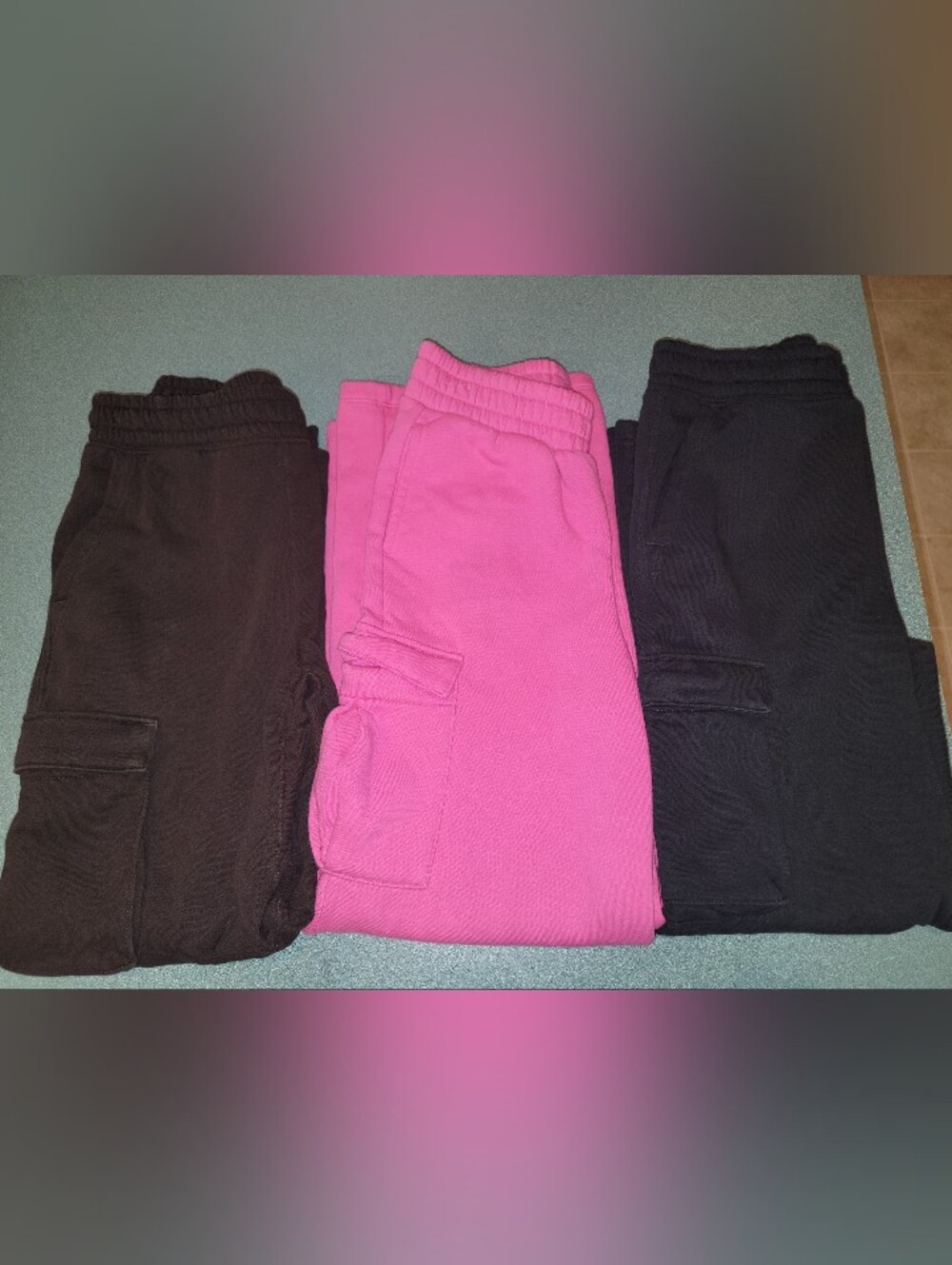 Gap Kids XXL 14/16 Cargo Sweatpants 3 Pair Bundle Black Pink Brown
